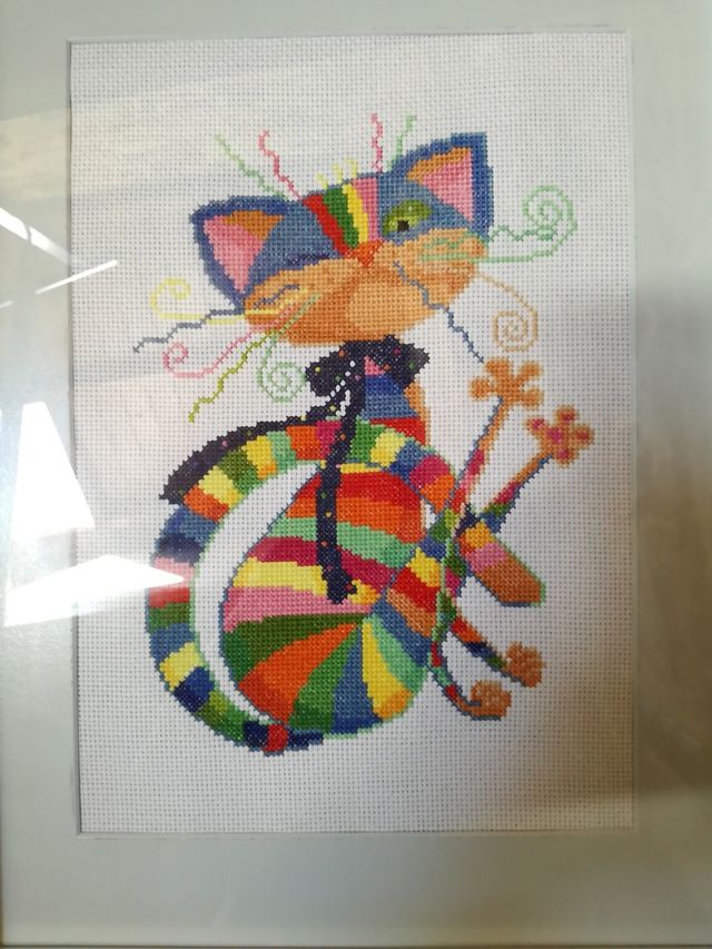 Bordado de gato cómic, toons