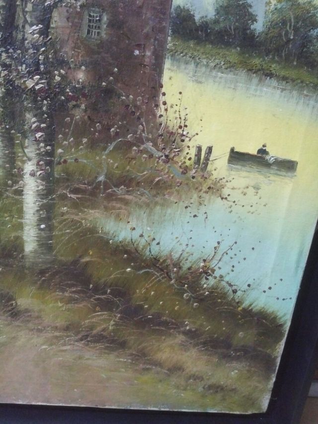 Cuadro al óleo sobre lienzo antiguo  J. Puig