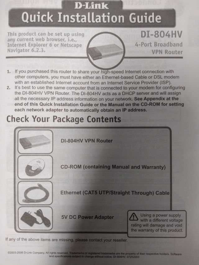 Broadband VPN Router D-Link
