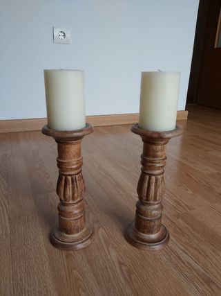 Candelabro de madera de segunda mano en WALLAPOP