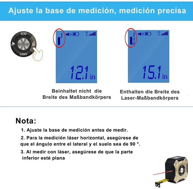 Telémetro láser de Cinta Métrica 2 en 1 · NUEVO