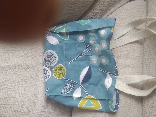 Bolsos de tela on bolsillo y asas artesanal.UNICOS