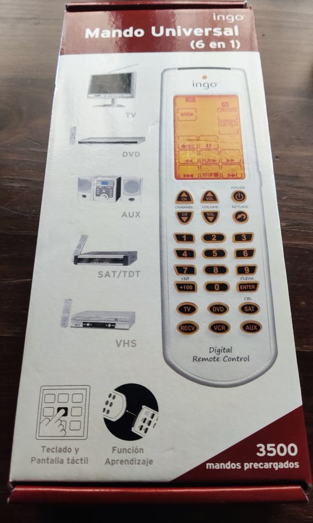 Mando a distancia universal táctil 6 en 1.