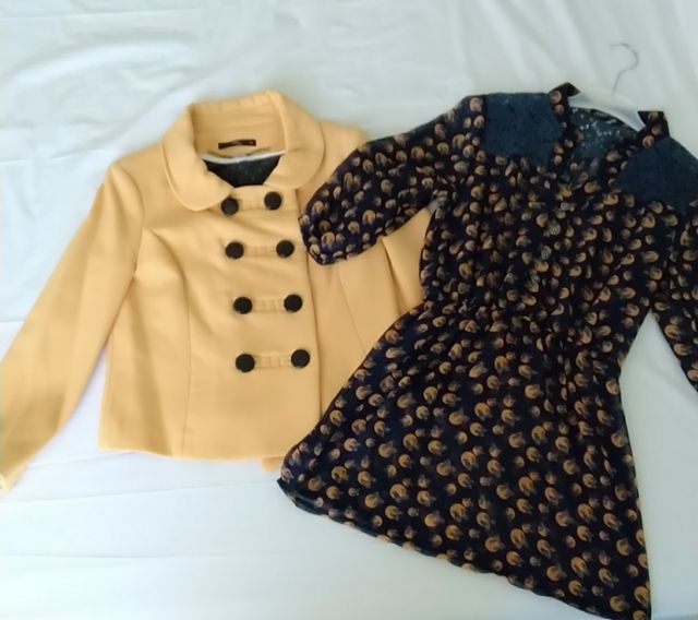 Blusa Azul Marino y Mostaza