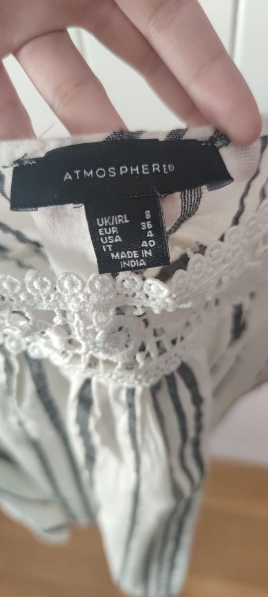 camisa diseño juvenil muy original rayas y guipur