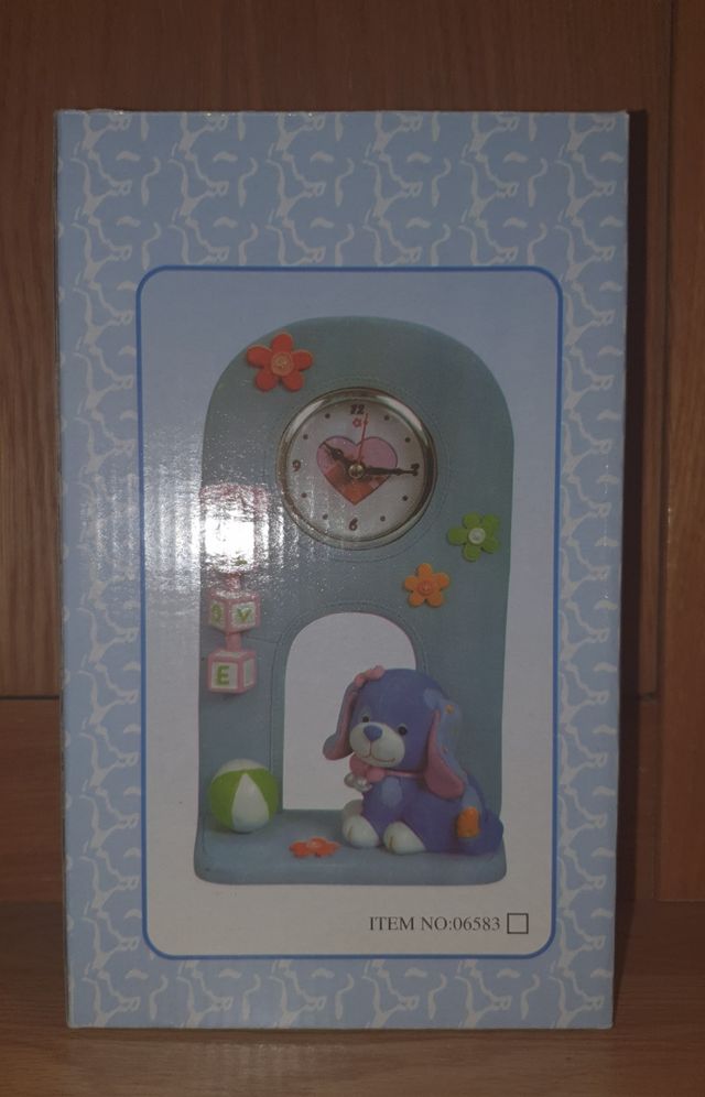 Reloj infantil de perrito y osito azul
