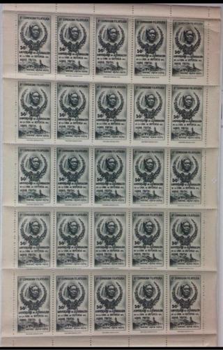 1954 Pliego Viñetas Expo Filatélica Moya Barcelona