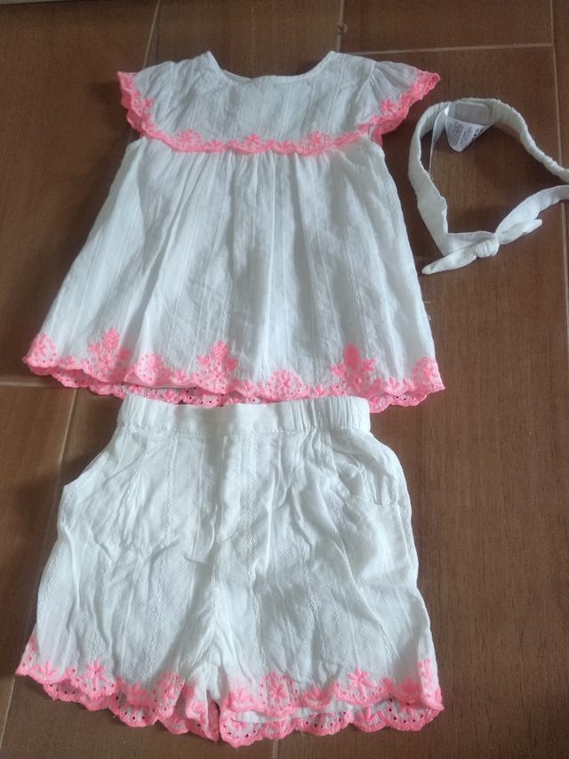 Conjunto 3 piezas niña 18-24 meses rosa