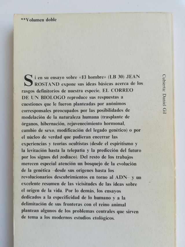 El correo de un biólogo Rostand, Jean