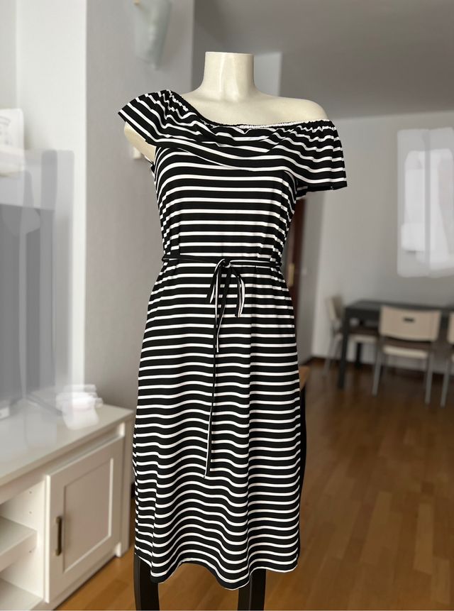 Vestido midi rayas horizontales