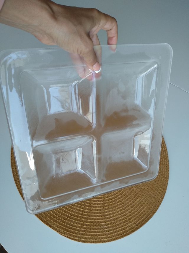 Plato bandeja de cristal para aperitivos