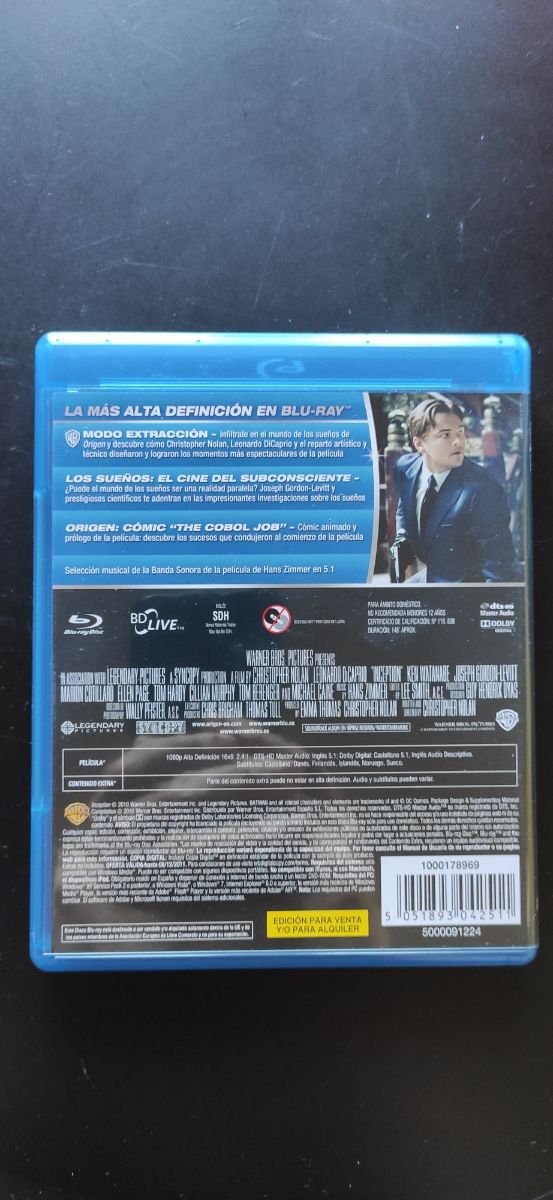 Origen Blu ray
