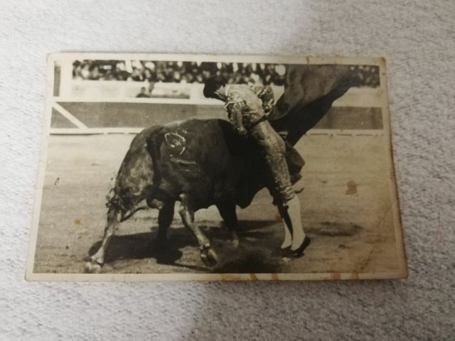 tarjeta postal antigua años 40 torero Manolete