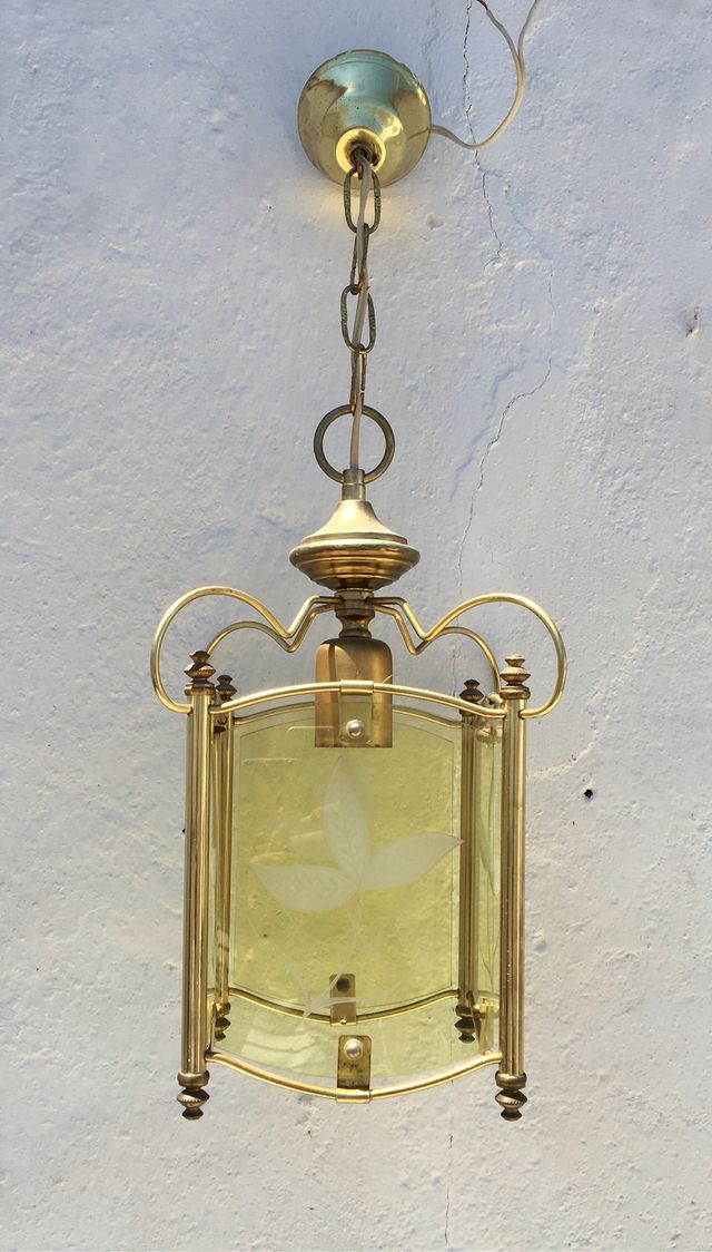 Farol de laton y cristal