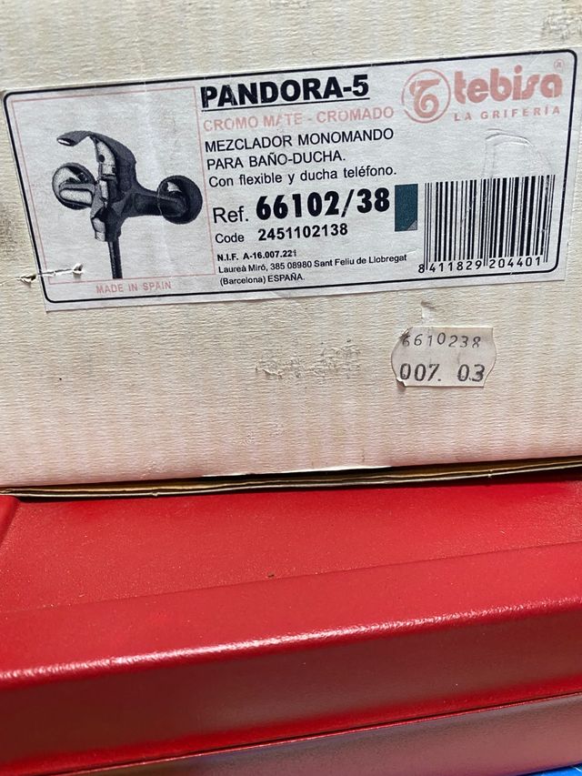 Mezclador monomando baño-ducha tebisa