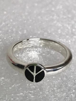 ANILLO TOUS PLATA 925 simbolo paz negro