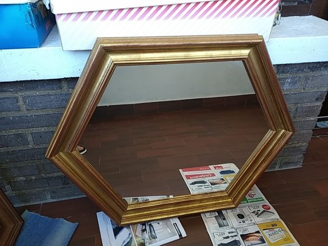 cuadro hexagonal con espejo