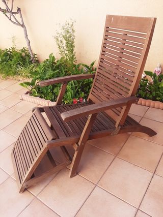 Hamaca en madera de teka de segunda mano por 70 EUR en Alicante en WALLAPOP