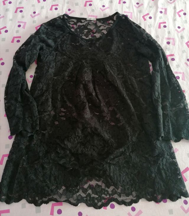 vestido negro+susanita de encaje