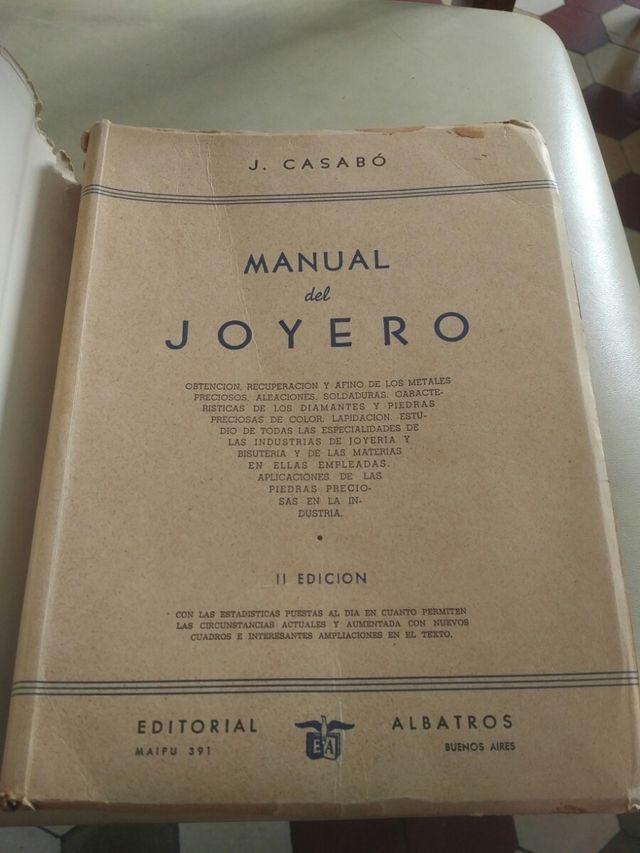 Manual del joyero. Juan Casabó. 1944