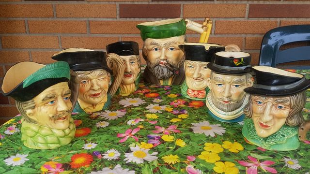 Jarras cerveza porcelana cerámica cabeza ARCEMI