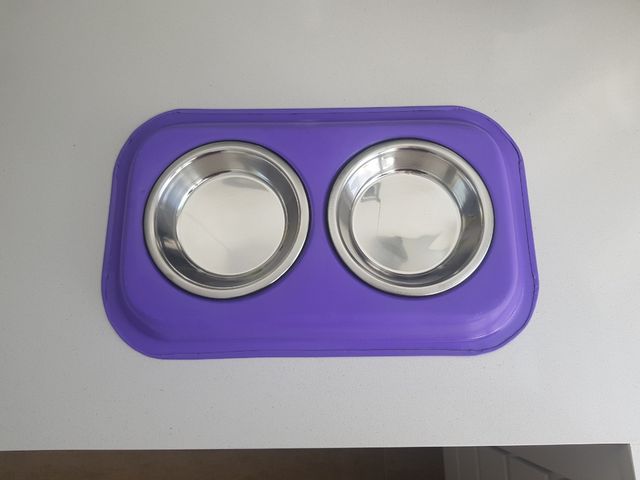 Comedero doble mascotas metálico