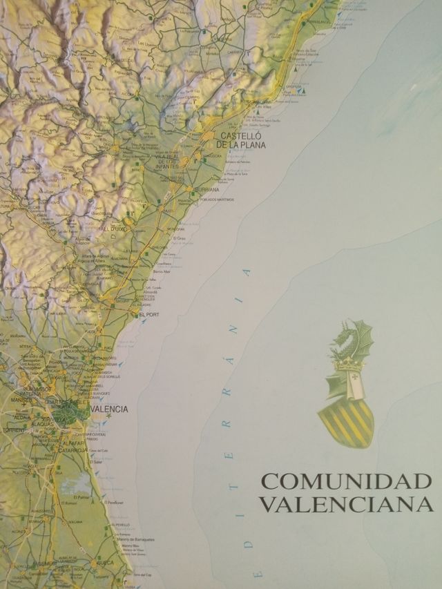cuadro d la comunidad valenciana en relieve