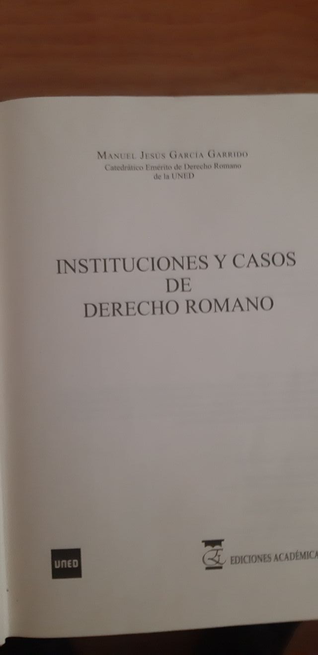 Libro de Derecho Romano. UNED