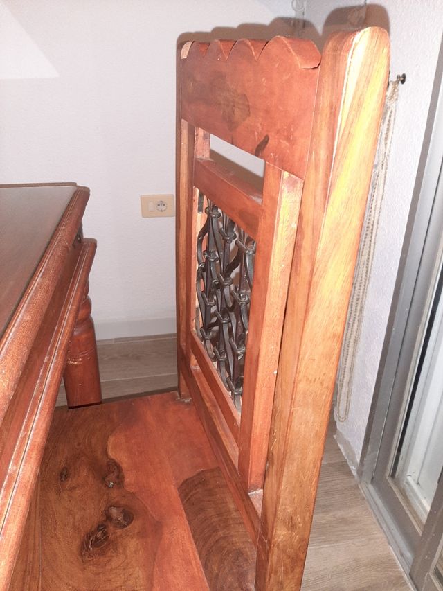 Sillas madera maciza con forjado de hierro