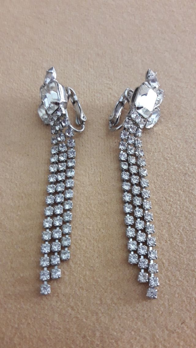 Pendientes Plateados Pedrería