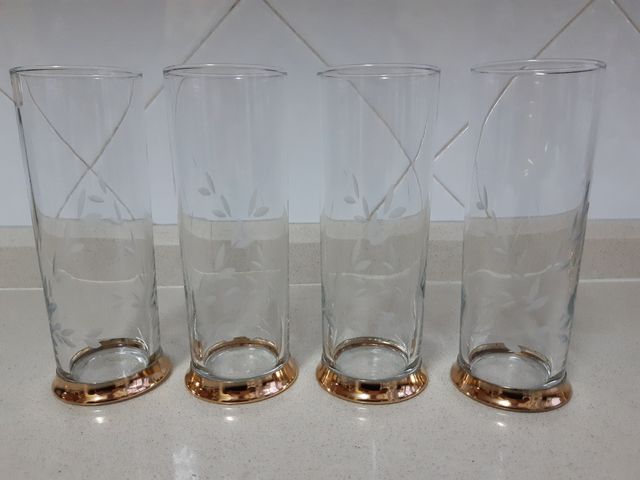 4 vasos whisky tallados