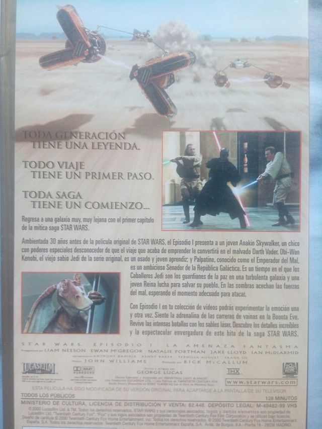 Pacchetto VHS degli episodi 1 e 2 di Star Wars