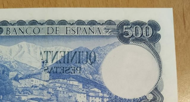 billete 500 pesetas 1971 repintado