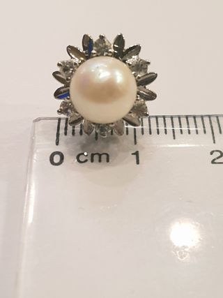 Pendientes Oro 18K Blanco con Zafiro y Perla