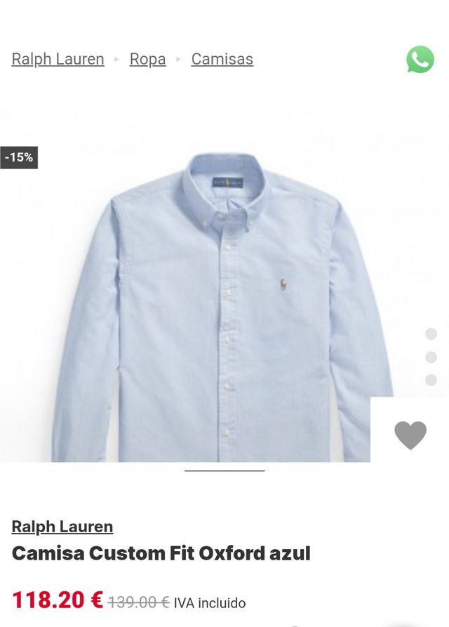 RALPH LAUREN XL CAMISA BLANCA DE HOMBRE
