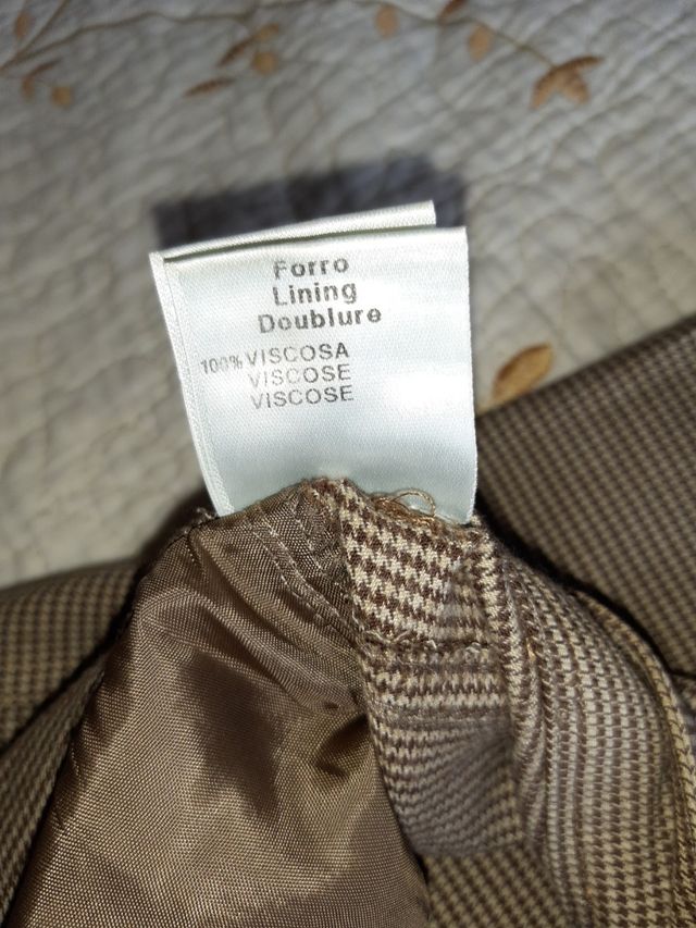 pantalón mujer cuadros pequeñitos marrón LASSERRE