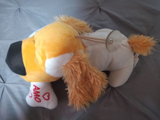 Peluche perro con frase te amo