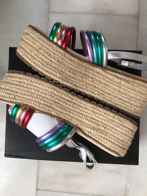 SANDALIA CUÑA PLATAFORMA YUTE MULTICOLOR