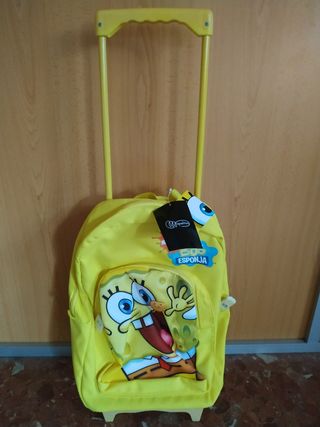 Mochila Bob Esponja, mediana c\\/ ruedas de segunda mano por 25 EUR en  Castellón de la Plana en WALLAPOP