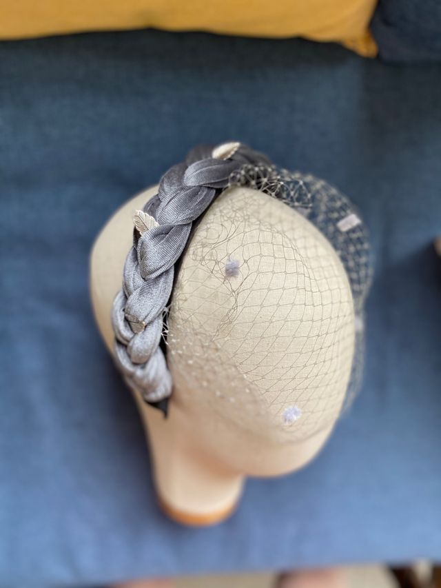 Diadema trenza con velo