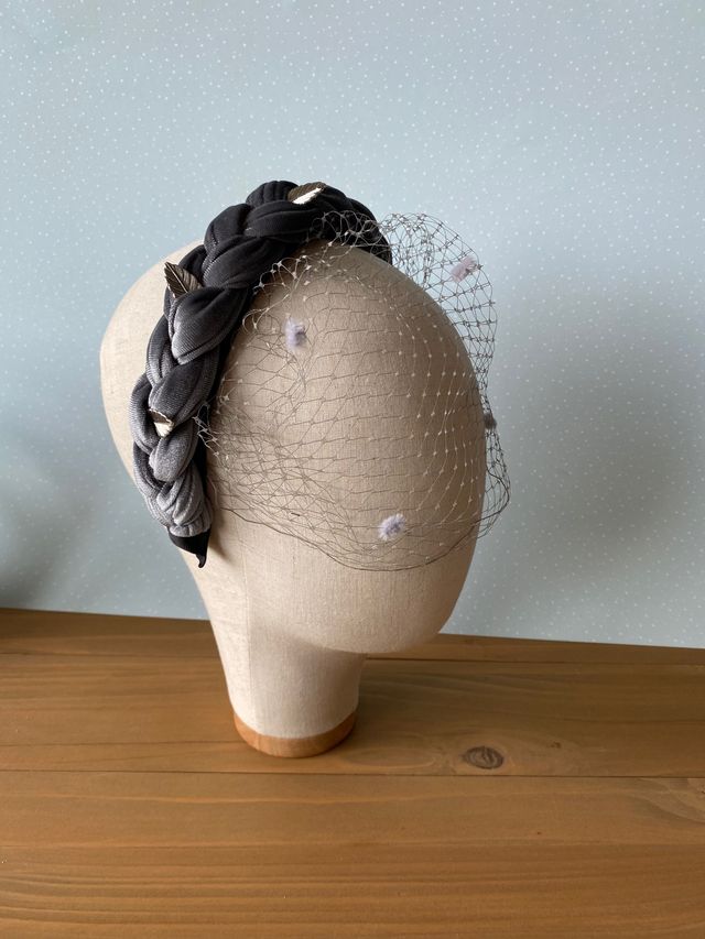 Diadema trenza con velo