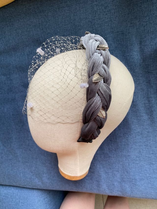 Diadema trenza con velo