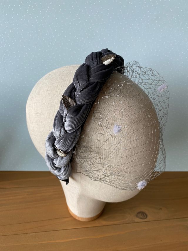 Diadema trenza con velo