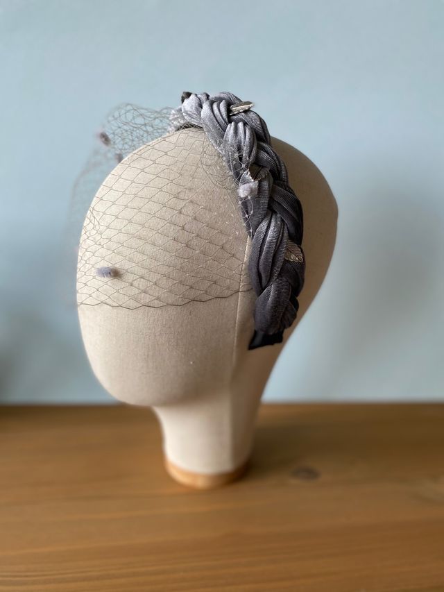 Diadema trenza con velo