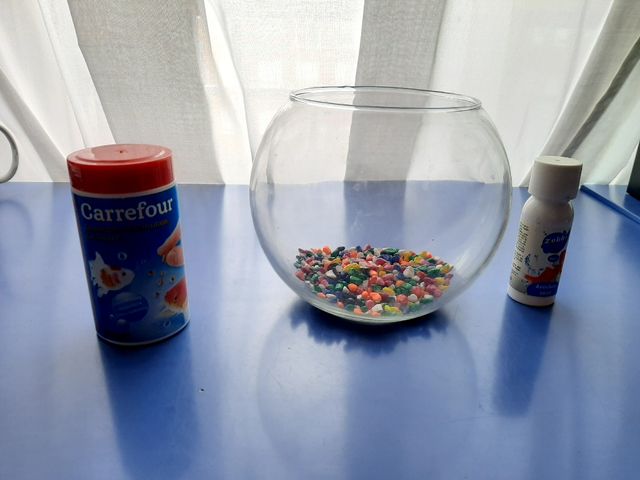 pecera de cristal + regalo