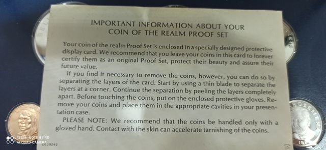 Set de 8 monedas de prueba de Panamá 1975