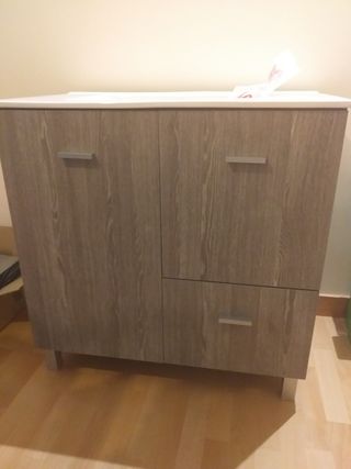 Conjunto mueble baño+espejo 80x46 (85cm alto). de segunda mano por 150