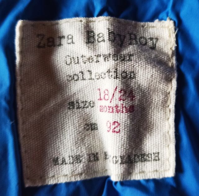 Chubasquero azul niño Zara baby boy 18 / 24 meses