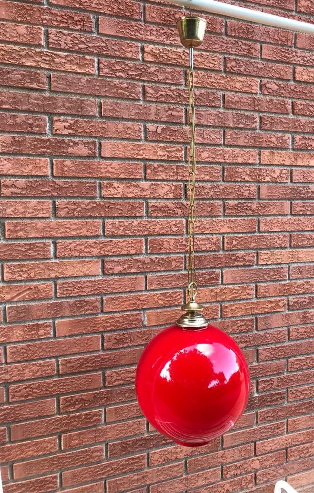 LÁMPARA DE TECHO CRISTAL ROJA- DISPONIBLE! !!!