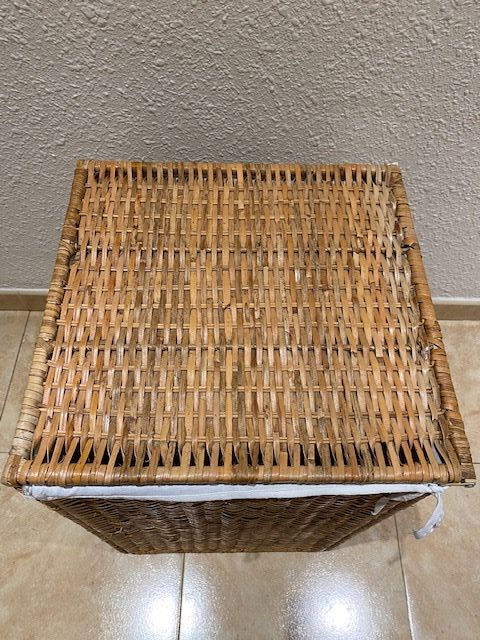 Cesto de ropa tejido a mano, ratán 80 litros de segunda mano por 15